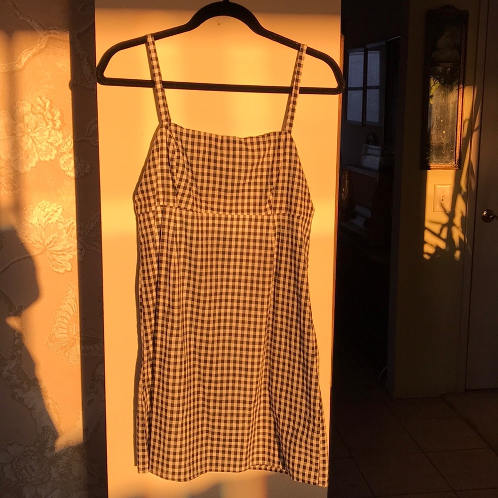 UO Black & White Checkerboard Mini Dress